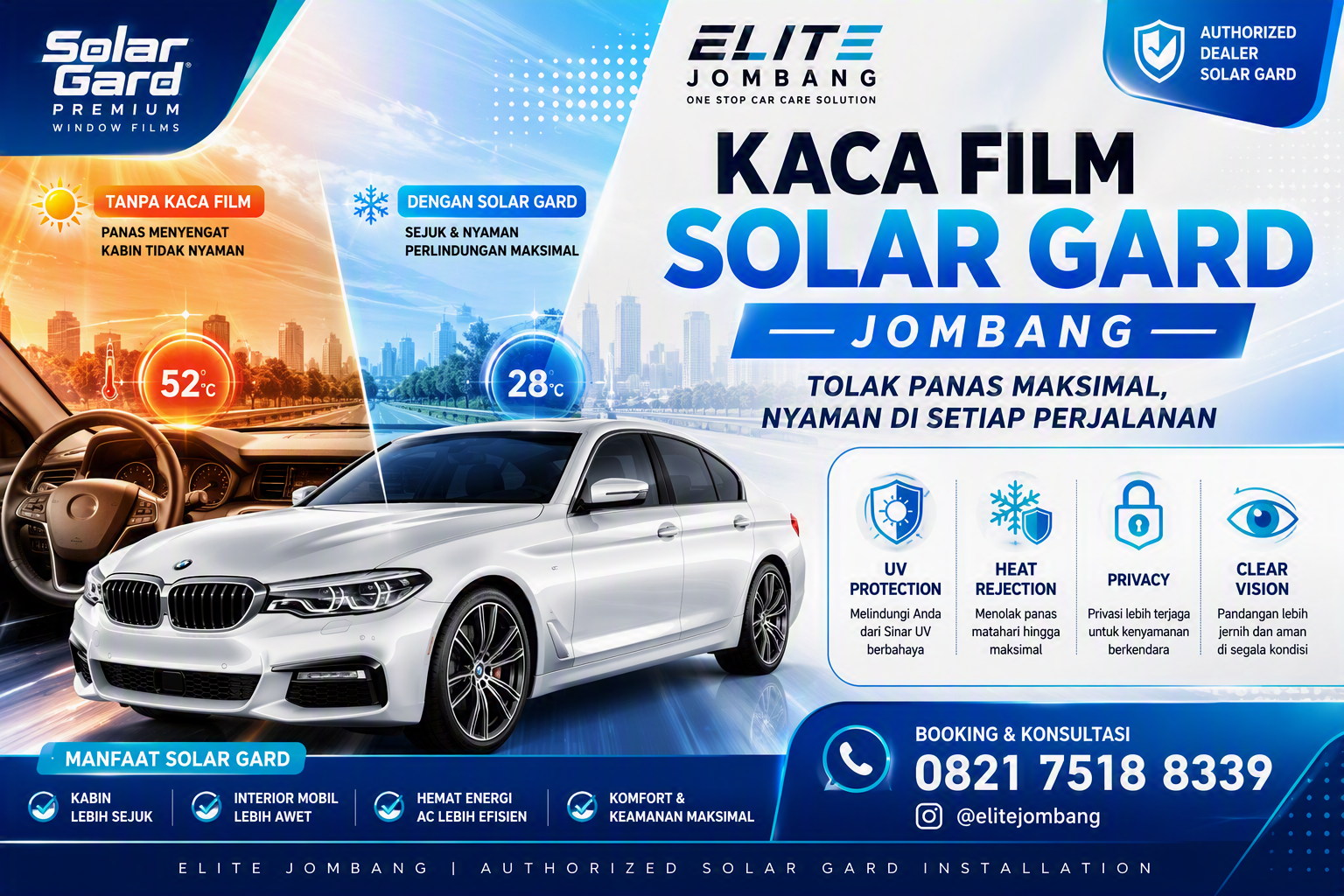 Kaca Film Solar Gard Jombang | Solusi Tolak Panas dan Perlindungan Kabin Mobil