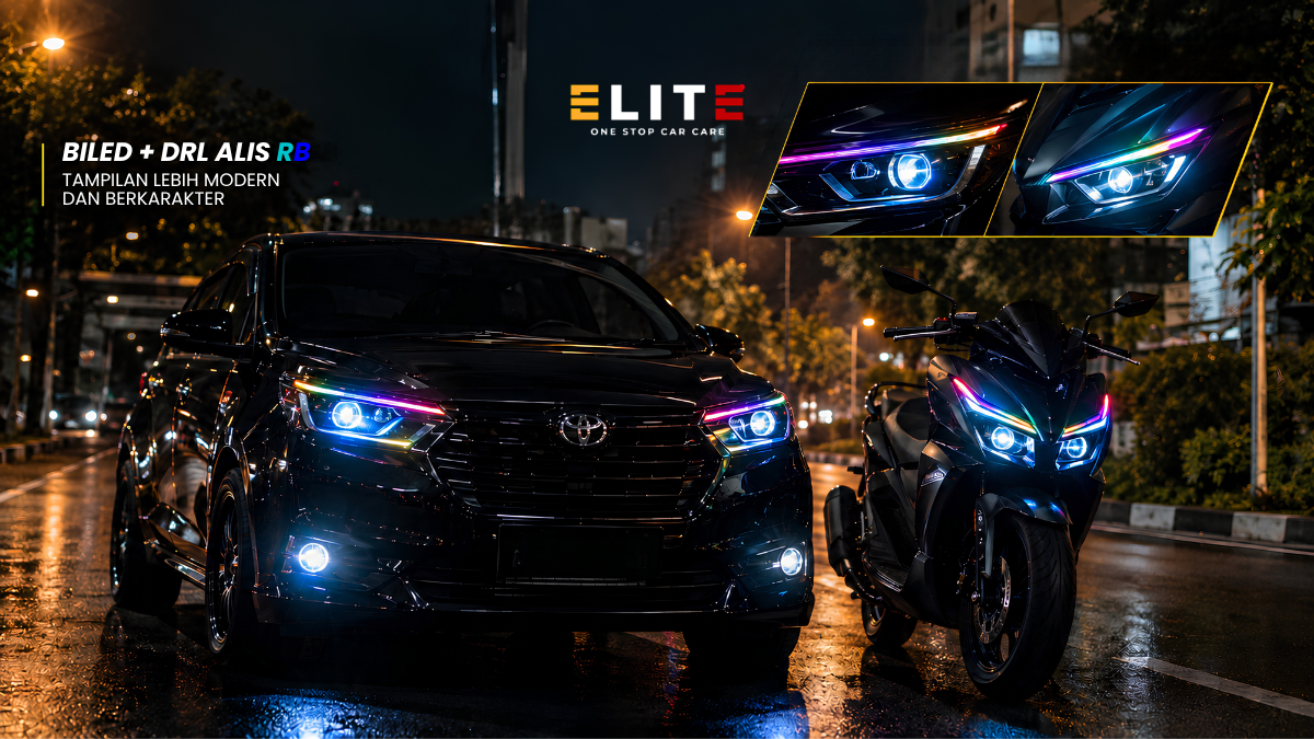 Percantik Tampilan Mobil dan Motor dengan BiLED & DRL Alis RGB, Bikin Makin Stylish dan Berkarakter