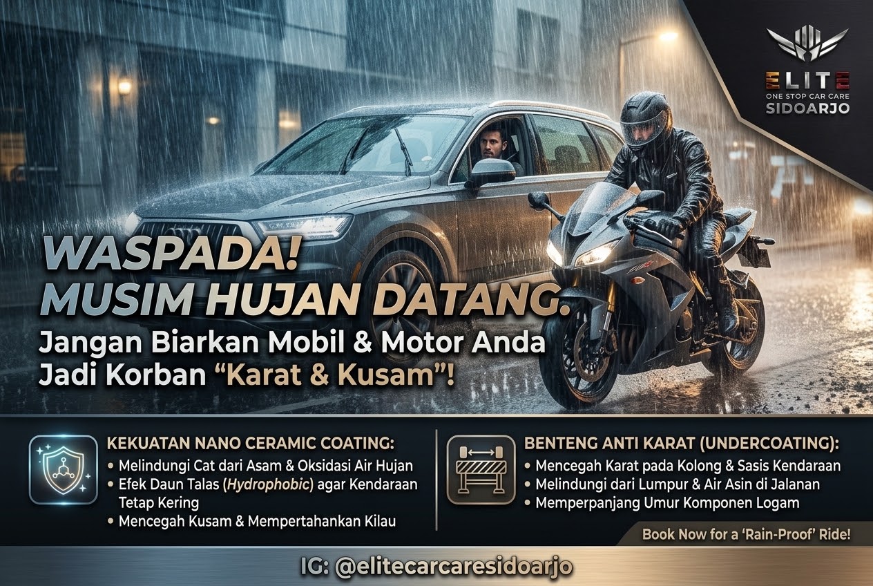 Musim Hujan Tiba! Ini Alasan Kenapa Body Kusam dan Kolong Berkarat Mengintai Kendaraan Anda