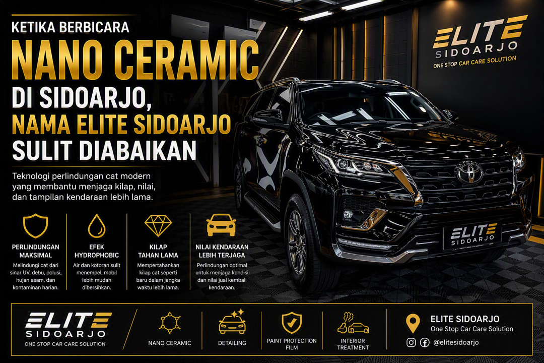 Nano Ceramic Sidoarjo | Elite Sidoarjo, Perlindungan Cat Mobil Modern